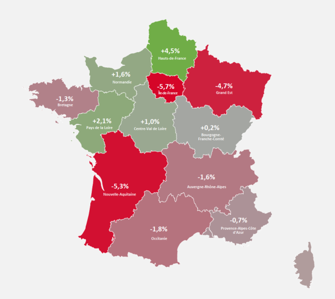 Evolutions régionales de l'intérim